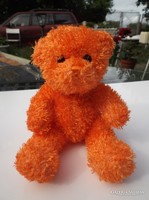 Teddy bear - 19 x 10 cm - glittery - dark orange - plush - from collection - exclusive - flawless