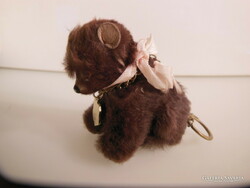 Teddy bear - real fur - Swiss - key ring - 6.5 x 6.5 cm - from collection - exclusive - flawless