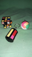 Retro mini ügyességi játékok csomagban 3db EGYBEN -bűvös kocka bábel torony bűvös gömb képek szerint