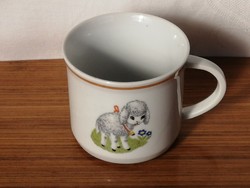 Zsolnay children's mug with lamb decor