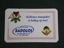 Kártyanaptár, ünnepi, Fenyvesi bádogos, Pécs, 2001, (6)
