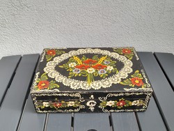 HUF 1 fabulously beautiful antique hand-painted wooden box