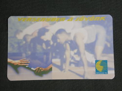 Card calendar, Dédás electricity supplier Pécs, sports, relay race, 2000, (6)