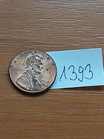 Usa 1 cent 1995 / d, abraham lincoln, zinc copper plated 1393