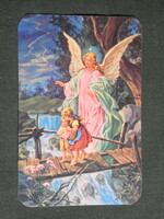 Kártyanaptár, ünnep, vallás, gyerekek, angyal, grafikai rajzos , 2000, (6)
