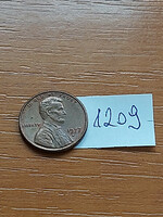 Usa 1 cent 1977 d, abraham lincoln, copper-zinc 1209