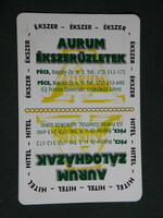 Card calendar, aurum pawn shops, Pécs, 2000, (6)
