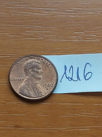 Usa 1 cent 1980 d, abraham lincoln, copper-zinc 1216
