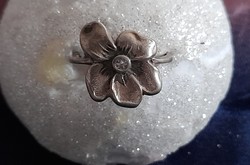 Vintage virág alakú női ezüst gyűrű
