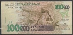 D - 041 -  Külföldi bankjegyek:  1993 Brazilia 100 000 cruzeros