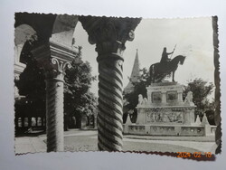 Old postcard: Budapest, fisherman's bastion at st. With a statue of Stephen (1959)