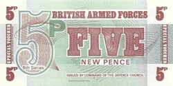 5 pence 1972 6. széria UNC Anglia Katonai Military