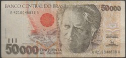 D - 054 -  Külföldi bankjegyek: 1992 Brazilia 50 000 cruzeiros
