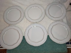 6 darabos Gyönyörű Zsolnay aranytollazott nagy lapos tányérok soha nem használt