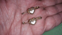 Antique baroque beautiful gilded inlaid ornament safety pin / even brooch in pair 2.8cm as shown in the pictures
