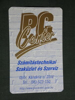 Kártyanaptár, PC Center számítástechnikai üzlet, szerviz, Győr, 2000, (6)