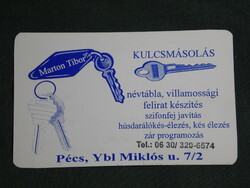 Card calendar, marton tibor key copy, knife sharpening, Pécs, 2001, (6)