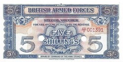 5 Shilling 1944 2. Series unc England military