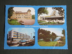 Postcard, Balatonmária spa, mosaic details, festetics castle, hotel, Pannonia restaurant, press, port
