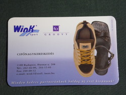 Kártyanaptár, Wink sport cipőkereskedés, Budapest, 2001, (6)