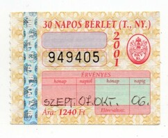 Bkv pass 2001 September - October