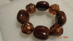 Bracelet with large, beautiful, brown beads