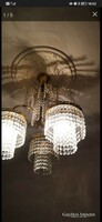 Crystal chandelier + 2 matching crystal wall arms