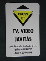 Card calendar, cross bt., TV video repair, Békéscsaba, 2001, (6)