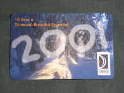 Card calendar, dimension insurance, private pension fund, winter forest landscape detail, 2001, (6)