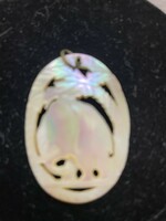 Beautiful genuine vintage mother-of-pearl carved openwork pendant