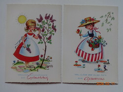 Two beautiful German graphic birthday cards together