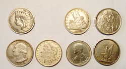 Collection of retro silver plated coin copies