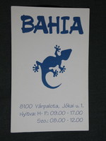 Kártyanaptár, Bahia Afrikai ajándék üzlet, Várpalota, grafikai , gyík , 2001, (6)
