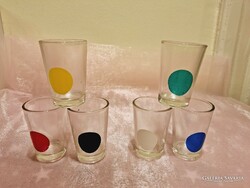 Set of 6 retro short drinking glasses