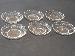 6 old polished Biedermeier cake or cake bowls