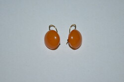 Gold-plated silver amber earrings