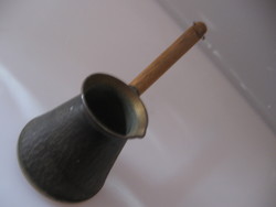Retro Turkish coffee maker Jezva cccp Russian, Soviet wooden handle spout