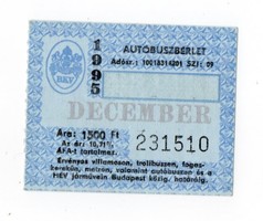 Autóbusz   Bérlet   1995   December
