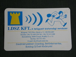 Card calendar, ldsz kft, security systems, construction, supervision, Pécs, graphic drawing, 2001, (6)