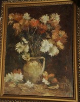 Ismeretlen festő (20.sz.közepe) : Virágok korsóban
