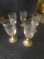 5 pcs 60 ml and stemmed glasses with metal bases