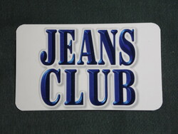Kártyanaptár, Jeans Club ruházat divat üzletek, Budapest,Pécs,Sopron,Miskolc, 2001, (6)