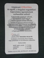 Card calendar, bag insurance broker ltd. , Kaposvár, 2001, (6)