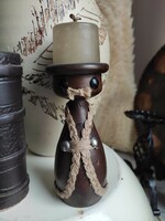 Mustache uncle retro wooden candle holder