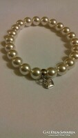 Swarovski pearl bracelet with silver heart pendant