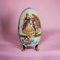 Retro, vintage porcelán ékszertartó tojás