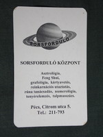 Card calendar, fortune-telling center, card casting, divination, Pécs, 2002, (6)