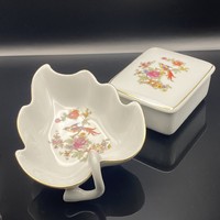 Hollóházi porcelán csomag - Paradicsom madaras tálka és bonbonier