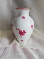 Apponyi mintás (purpur) Herendi porcelán váza, 23,5 cm magas