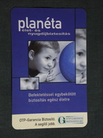Kártyanaptár, OTP Garancia Biztosító Rt. ,planéta biztosítás, gyerek modell, 2002, (6)